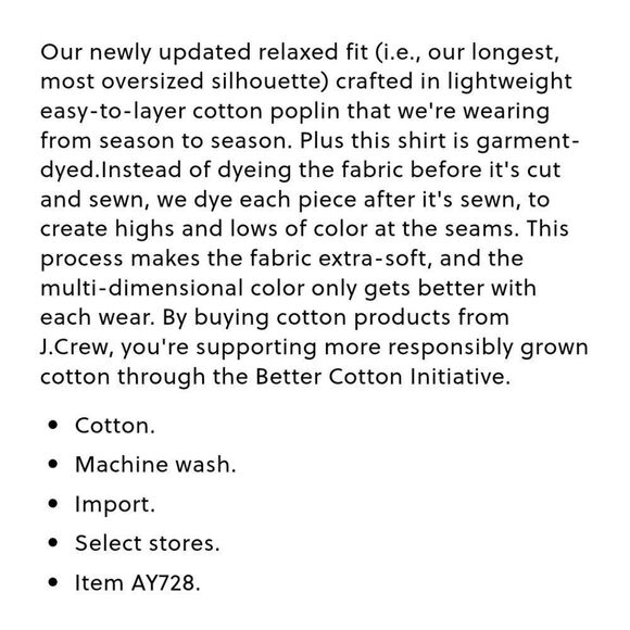 NWT J CREW Poplin Shirt - Picture 7 of 7